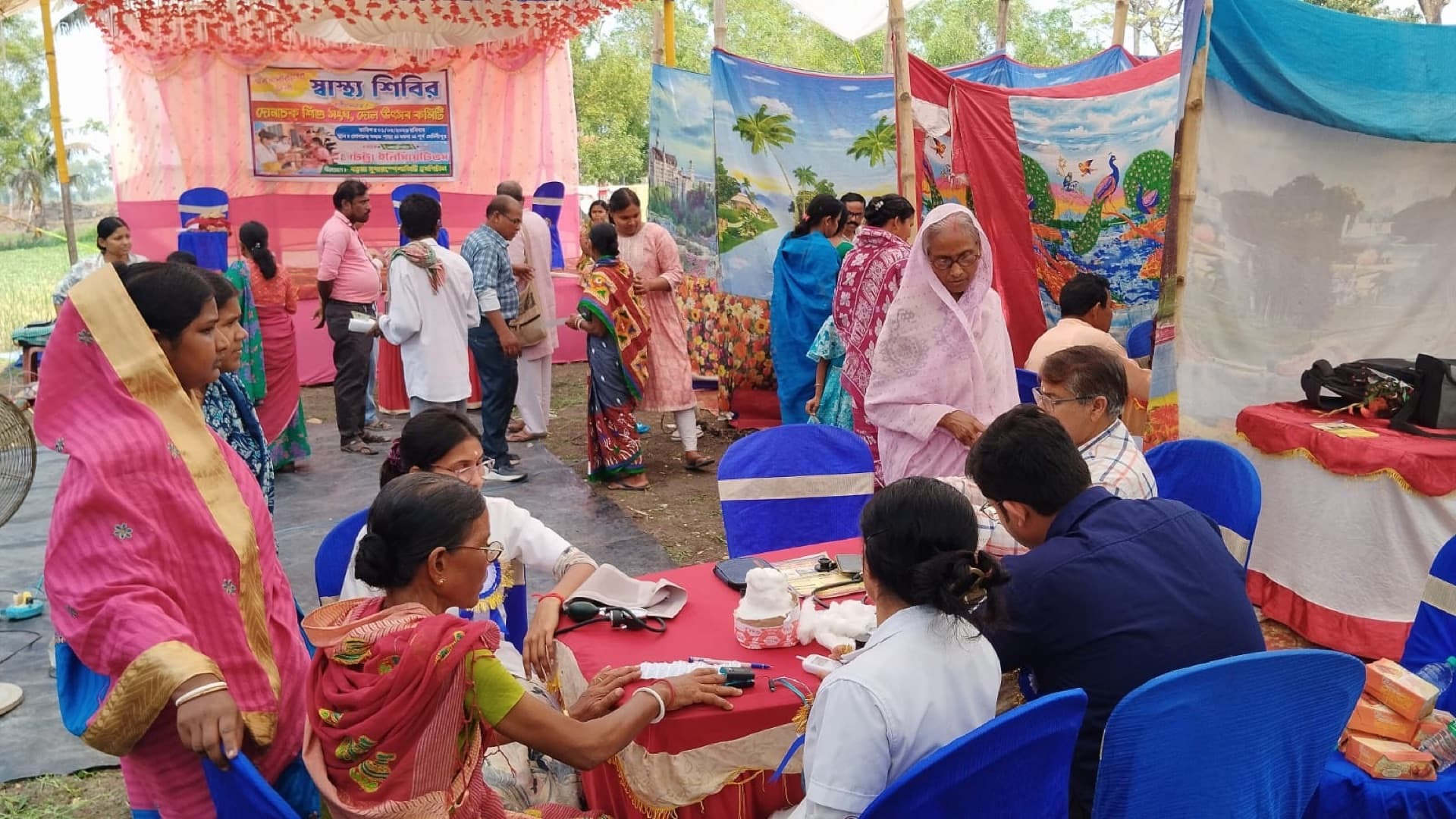 Free health check-up camp in rural West Bengal